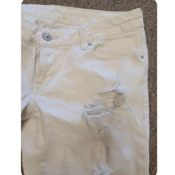 Mavi Skinny Distressed White Jeans Size 31/32 - Picture 6 of 11